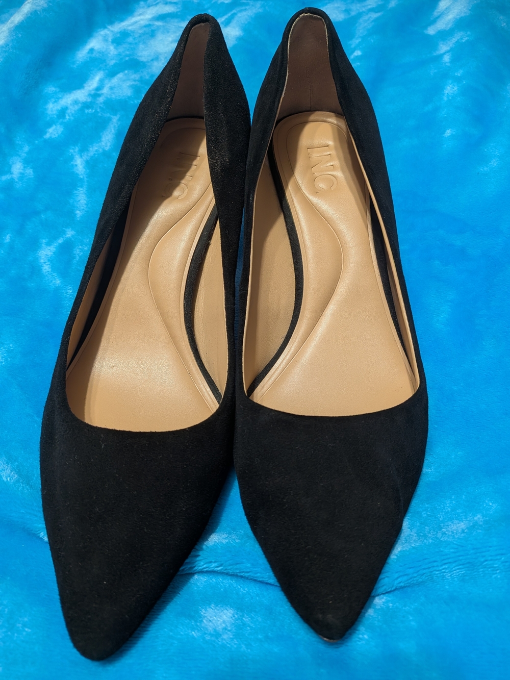 🖤 Black Suede & Leather Pointed-Toe Heels 🖤